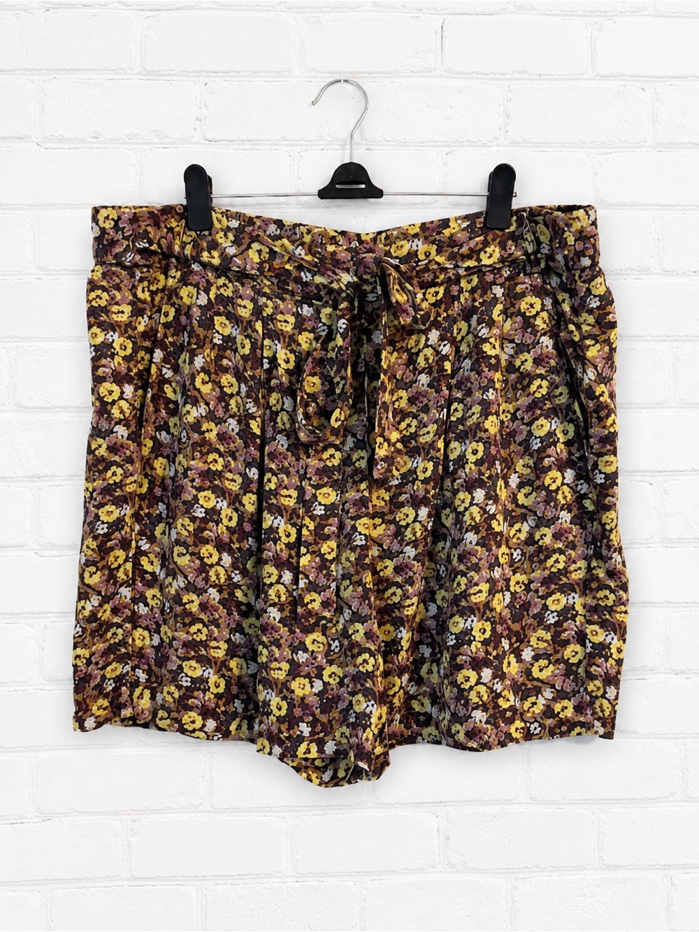 Free People Layla Floral High Waist Paperbag Tie Waist Flowy Shorts Medium Boho